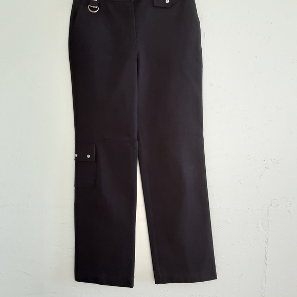 St. John sport 🌞0159 By Marie Gray Women's Stretch Pants Black Sz 6 Preowned - Picture 1 of 15